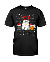 Load image into Gallery viewer, Merry Fluffmas Cute Cats Gift For Cat Lovers Guys Tee