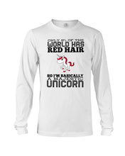 Load image into Gallery viewer, Redhead Unicorn Gift For Fans Funny T-Shirt Unisex Long Sleeve