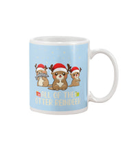 Load image into Gallery viewer, Merry Ottermas All Of The Otter Reindeer Black T-Shirt Mug