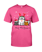 Load image into Gallery viewer, Merry Fluffmas Cute Cats Gift For Cat Lovers Guys Tee