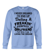 Load image into Gallery viewer, Boyfriends To Perfect Girlfriend Quote Couple T-Shirt Sweatshirt