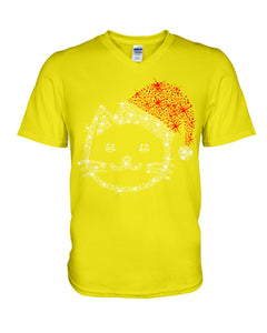 Cute Cat Face Christmas Gift For Cat Lovers T-Shirt Guys V-Neck