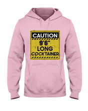 Load image into Gallery viewer, Caution 9&#39;6&#39;&#39; Long Cocktainer Black T-Shirt Hoodie