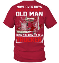 Load image into Gallery viewer, Old Trucker Move Over Boys Black T-Shirt Guys Tee