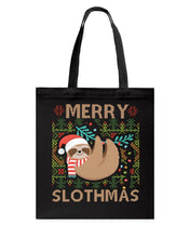 Load image into Gallery viewer, Merry Slothmas Christmas Gift For Kids Family Gift T-Shirt Basketweave Tote Bag