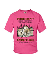 Load image into Gallery viewer, Solve Most Problems Camera Map Photography T-Shirt Youth Tee