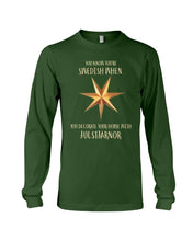 Load image into Gallery viewer, Christmas Star Swedish Julstarnor Black T-Shirt Unisex Long Sleeve