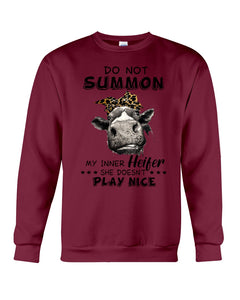 My Inner Heifer Doesn't Play Nice Funny Quote T-Shirt Sweatshirt