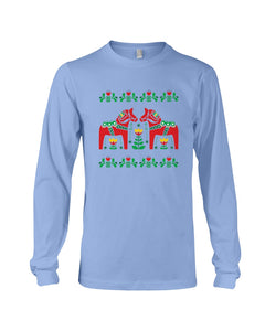 Swedish Dala Horse Gift White T-Shirt Unisex Long Sleeve