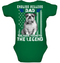 Load image into Gallery viewer, English Bulldog  - The Man - The Myth - The Legend Black T-Shirt Baby Onesie