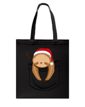 Load image into Gallery viewer, Pocket Slothmas Christmas Gift Funny T-Shirt Basketweave Tote Bag