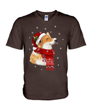 Load image into Gallery viewer, Corgi Christmas Gift Funny T-Shirt Guys V-Neck