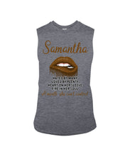 Load image into Gallery viewer, Samantha A Mouth She Can't Control Lipsquote Name T-Shirt Unisex Long Sleeve