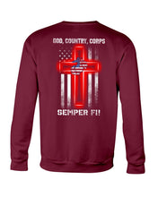 Load image into Gallery viewer, God Country Corps Semper Fi Black T-Shirt Sweatshirt