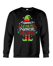 Load image into Gallery viewer, Santa's Favorite Physical Therapist Black T-Shirt Sweatshirt