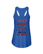 Load image into Gallery viewer, November Girl Blessed By Girl Spoiled By Husband Quote T-Shirt Ladies Flowy Tank
