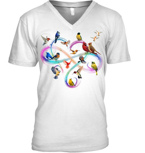 Bird Colorful Infinity Sign Guys V-Neck