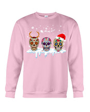 Load image into Gallery viewer, Merry Christmas Three Skulls Christmas T-Shirt Gift Sweatshirt