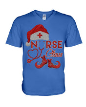 Load image into Gallery viewer, Merry Christmas Nurse Claus Black T-Shirt Guys V-Neck