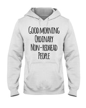 Load image into Gallery viewer, Redhead Good Morning White Mug Hoodie