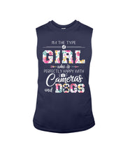 Load image into Gallery viewer, A Girl Who Is Happy With Cameras And Dogs Gift For Dog Lovers T-Shirt Unisex Long Sleeve