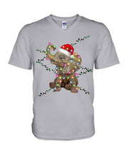 Load image into Gallery viewer, Elephant Color Light Christmas Gift Tee Guys V-Neck