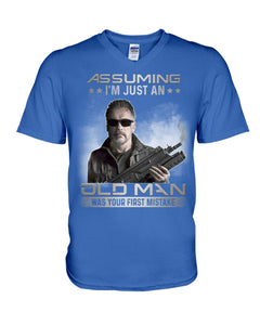 Arnold Schwarzenegger Terminator Old Man T-Shirt For Fans Guys V-Neck