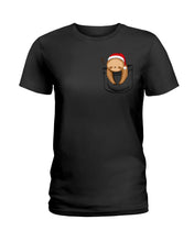 Load image into Gallery viewer, Pocket Slothmas Christmas Gift Funny T-Shirt Ladies Tee