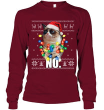Load image into Gallery viewer, Grumpy Cat Ugly Sweater Christmas Lights Shirt Unisex Long Sleeve