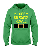 Load image into Gallery viewer, Santa Claus I See Naughty People Christmas T-Shirt Hoodie