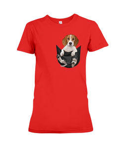 Beagle In The Pocket Funny T-Shirt Ladies Tee