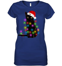 Load image into Gallery viewer, Cat Merry And Bright New Ladies V-Neck
