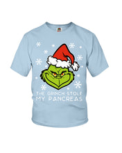 Load image into Gallery viewer, The Grinch Stole My Pancreas Youth Tee