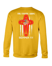 Load image into Gallery viewer, God Country Corps Semper Fi Black T-Shirt Sweatshirt