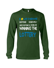 Load image into Gallery viewer, Down Syndrome Lottery Black T-Shirt Gift Unisex Long Sleeve