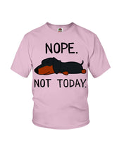 Load image into Gallery viewer, Nope Dachshund Not Today Youth Tee