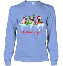 Load image into Gallery viewer, Pug Christmas Gift Black T-Shirt Unisex Long Sleeve