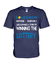 Load image into Gallery viewer, Down Syndrome Lottery Black T-Shirt Gift Guys V-Neck