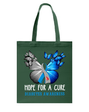 Load image into Gallery viewer, Hope For Cure Diabetes Awareness Basketweave Tote Bag