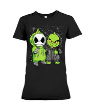 Load image into Gallery viewer, Cute Little Jack Skellington Grinch Best Friend Christmas Gift Shirt Ladies Tee
