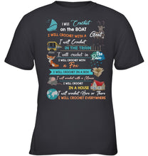 Load image into Gallery viewer, Crocheting Everywhere Black Quote T-Shirt Youth Tee