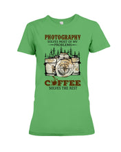 Load image into Gallery viewer, Solve Most Problems Camera Map Photography T-Shirt Ladies Tee
