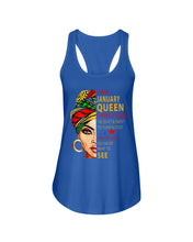 Load image into Gallery viewer, January Queen 3 Sides Horoscopes T-Shirt Ladies Flowy Tank