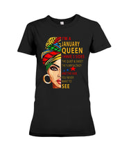 Load image into Gallery viewer, January Queen 3 Sides Horoscopes T-Shirt Ladies Tee