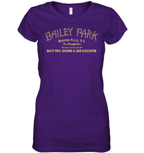 Bailey Park Bedfork Falls Ny Quote Name T-Shirt Ladies V-Neck