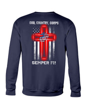 Load image into Gallery viewer, God Country Corps Semper Fi Black T-Shirt Sweatshirt