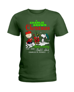 55Th Anniversary A Charlie Brown Christmas Black T-Shirt Ladies Tee