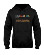 Load image into Gallery viewer, Louisiana Girl Knows More Than She Says Funny T-Shirt Hoodie