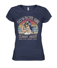 Load image into Gallery viewer, Dallas Cowboys Girl Classy Sassy Ladies V-Neck
