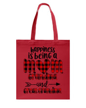 Load image into Gallery viewer, Happiness Is Being A Mom Grandma And Great Grandma Basketweave Tote Bag
